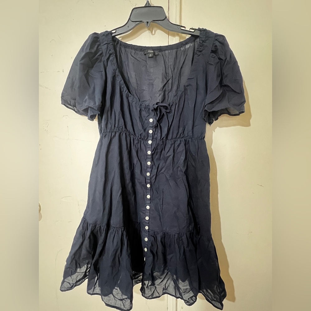 J. Crew Dark Blue Mini Dress with Buttons